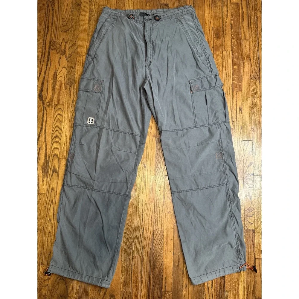 Vintage Trans Nine Raver Cargo Pants Baggy Techwear Y2K Size M Grey - Picture 1 of 13